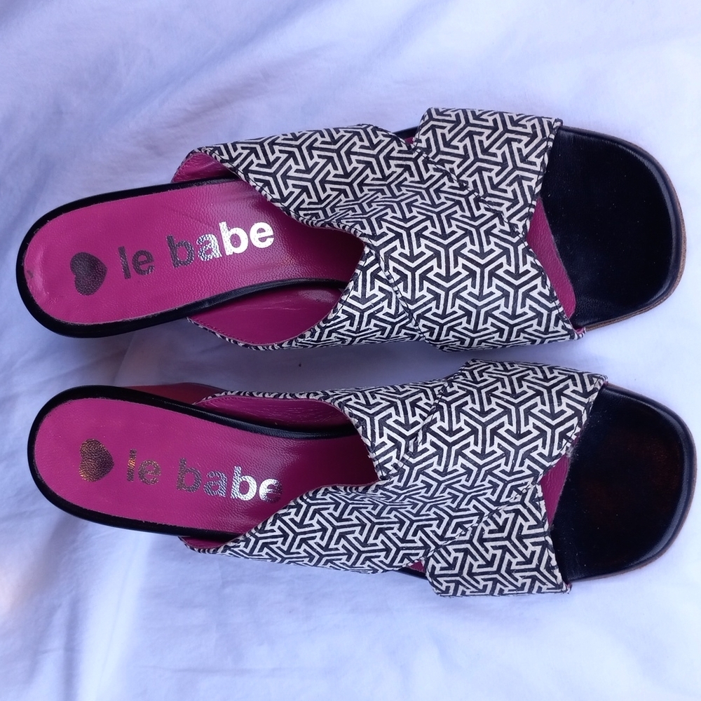 Le Babe Chunky Heel Slide in Shoes